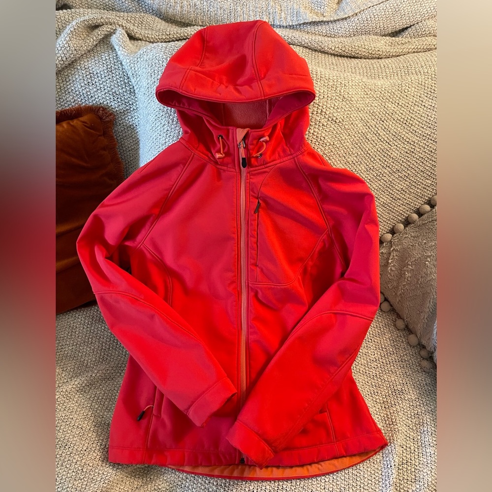 Red rain jacket
